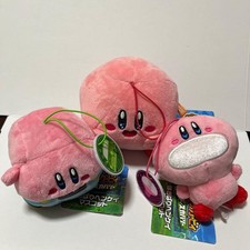Nintendo Kirby Plush Set 3 Unused Mouthful Mode Gourmet Fest 10x10 cm