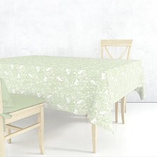 Image of William Morris Forest Life Green 132X228cm Acrylic Tablecloth