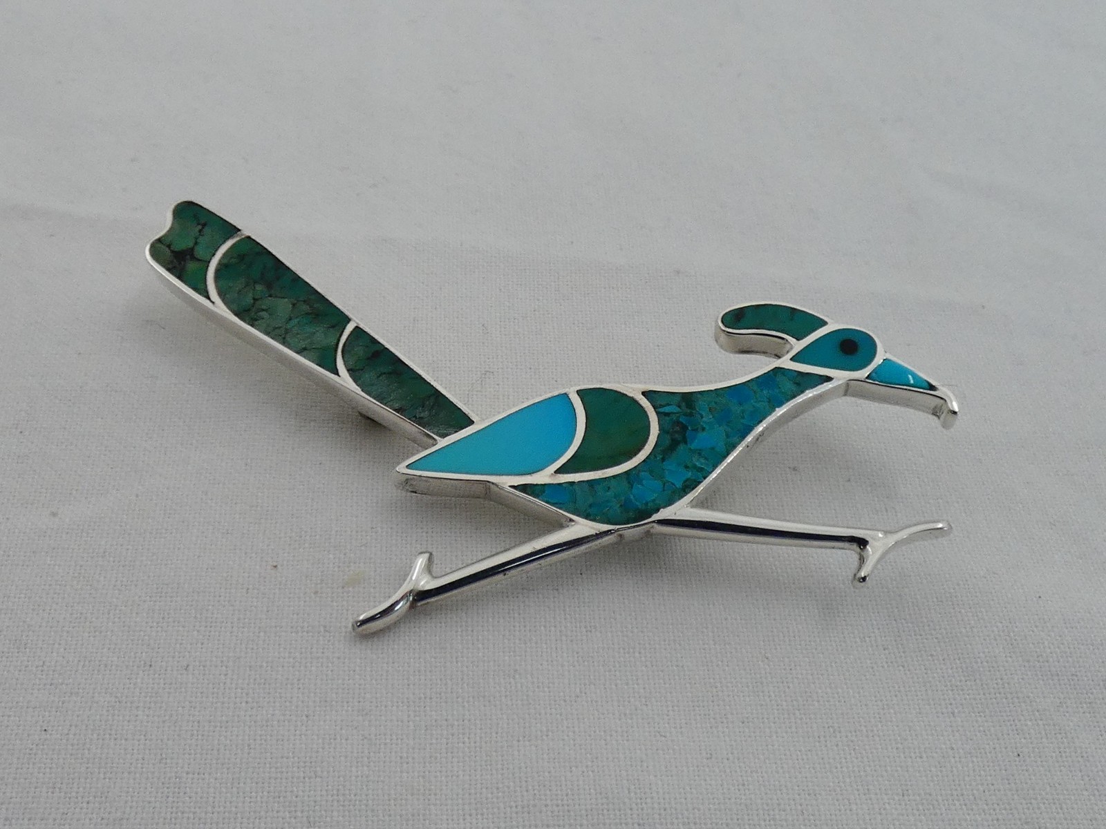 Estate Sterling Silver Signed Native American Roa… - image 1