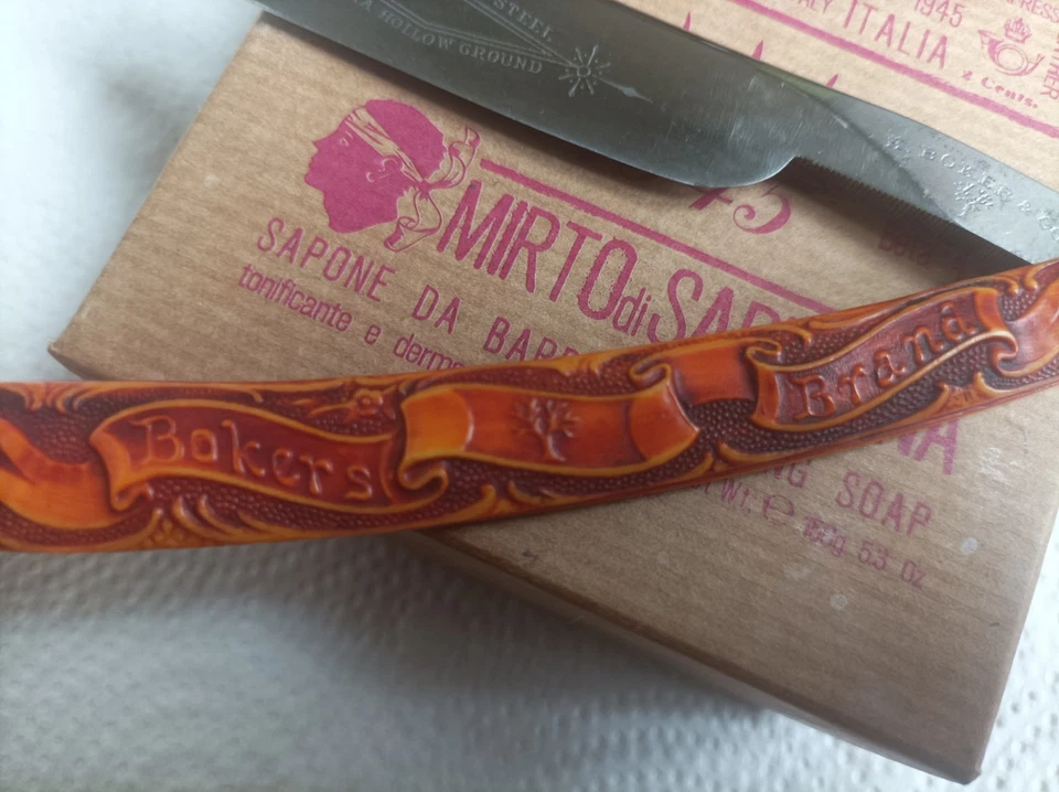 Boker Finest Indian Steel Vintage Straight Razor Very Nice Scale With Case - Immagine 3 di 4