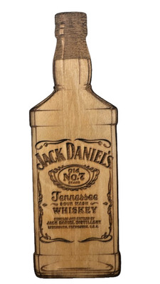 Jack Daniels Style Bottle Magnet Wood Bar Decor Man Cave Whiskey Gift