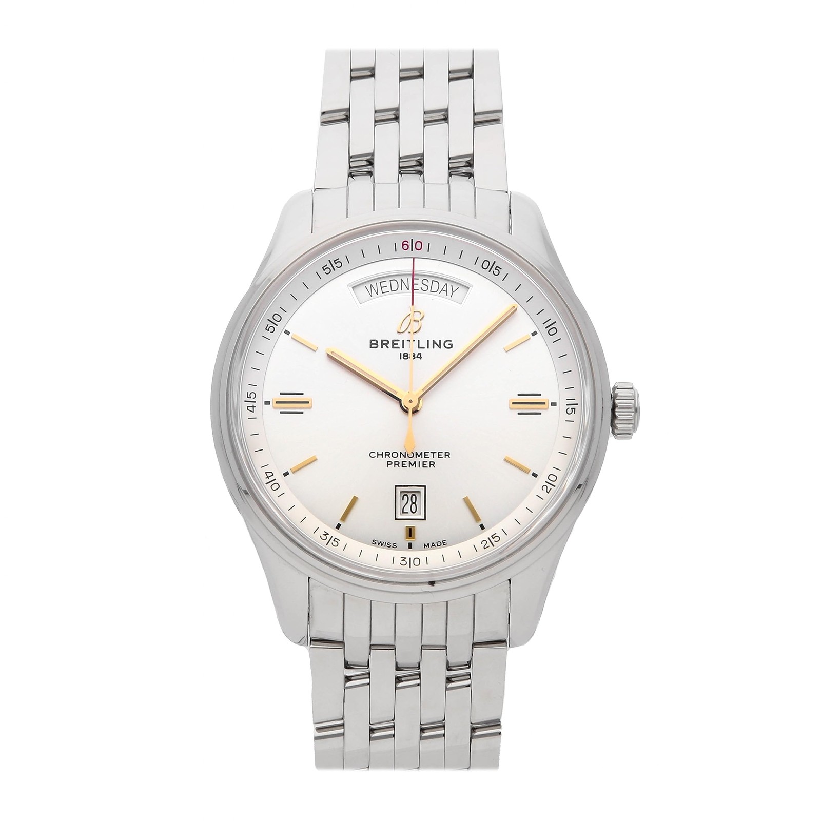 Breitling Premier Automatic Silver Dial Men's Wat… - image 1