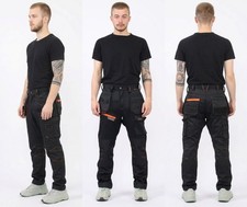 Mens Softshell Waterproof Workwear Trousers Cargo Pants Knee Pad Pockets Outdoor