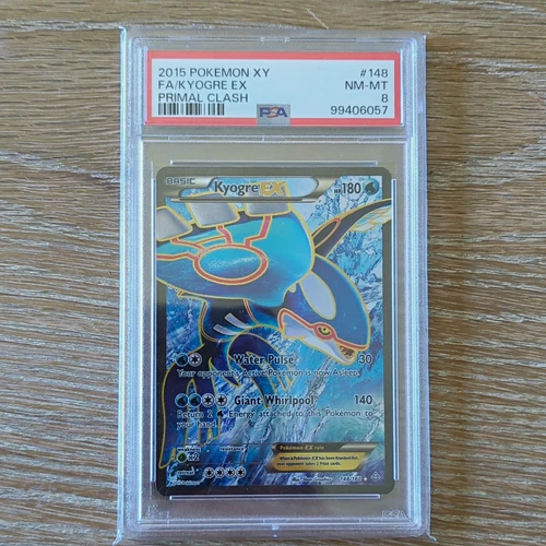 2015 Pokemon XY Primal Clash FA/Kyogre EX Holo #148/160 PSA 8