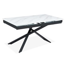 Table à Manger Extensible "Lara" 150-210cm Blanc & Noir