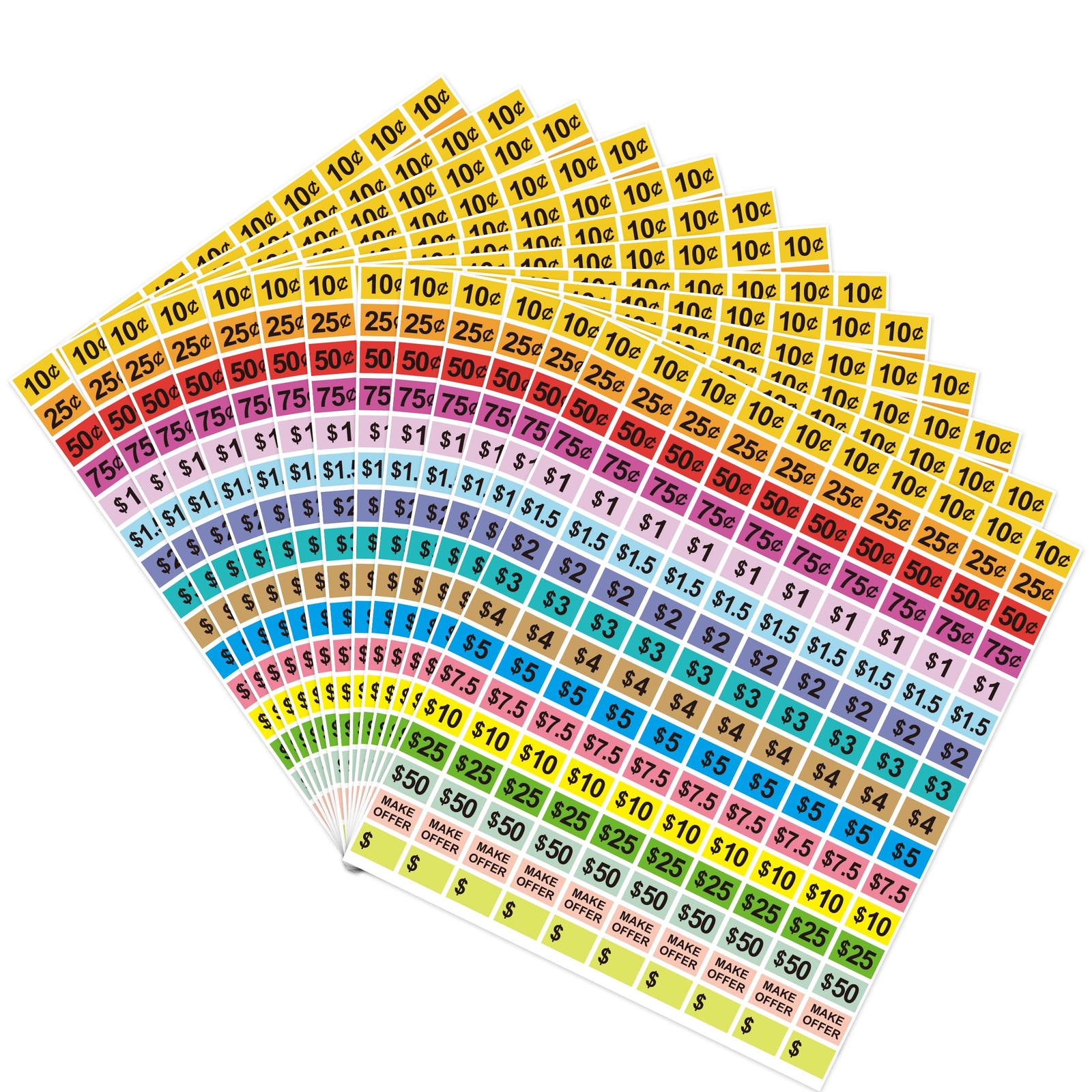 2400Pcs Garage Sale Stickers1/2"×3/4" Yard Sales Price Stickers Rectangle Pre...