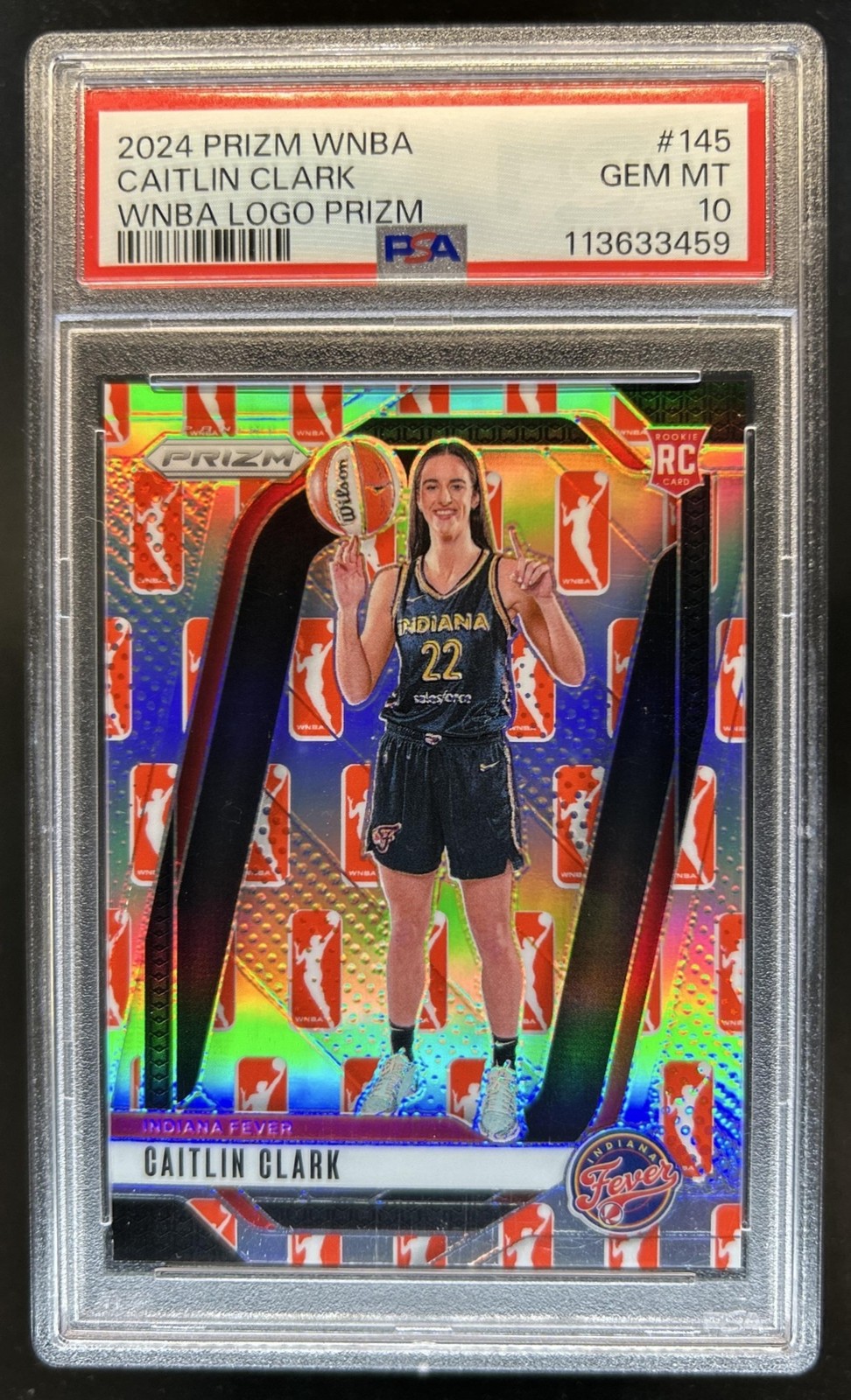2024 Panini WNBA Prizm Caitlin Clark RC Logo Rookie #145 Fever PSA 10 GEM MINT