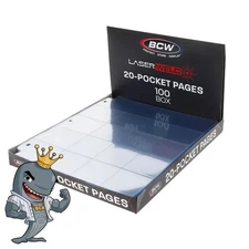 BCW LaserWeld 20-Pocket Coin/Slide Page 100ct Box FREE SHIP