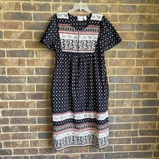 Sawyer Creek Multicolor Fair Isle Housecoat Zip Front Robe size XL Short Sleeve