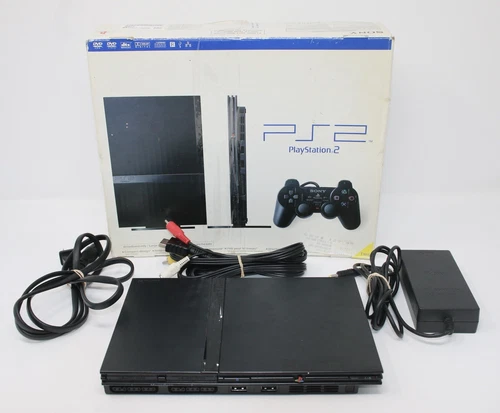 Sony PlayStation 2 Slim PS2 Console SCPH-77001 w/Box, Power & AV Cable ONLY!
