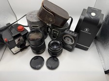 Vintage Camera  Photography Accessories Lot   Lenses, Meter, Flash, Cases