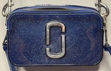 MARC JACOBS  Jelly Glitter Small Snapshot Camera Bag Blue Crossbody Purse