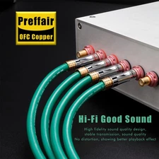 Preffair HiFi RCA Cable Cord Silver Plated OFC Audio Signal Interconnect Cable