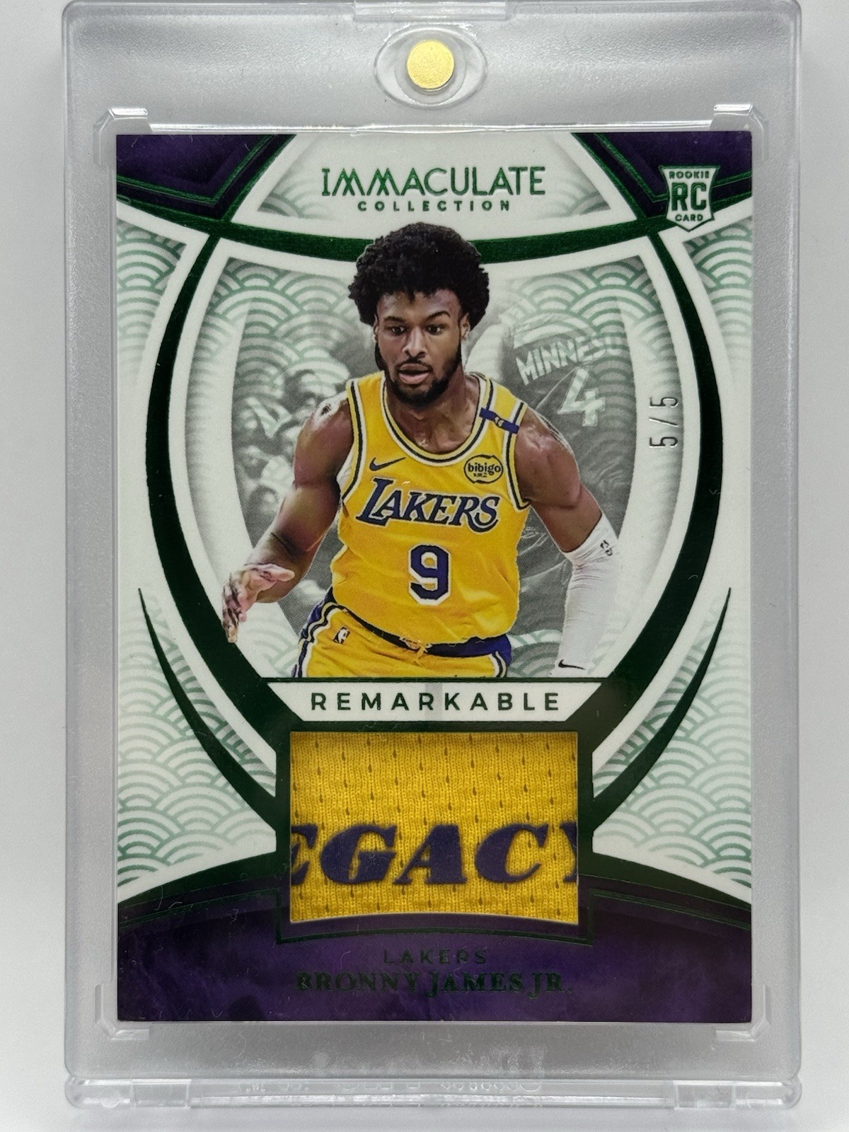 [5/5]2024 Panini IMMACULATE COLLECTION - Bronny James Jr. REMARKABLE Rookie Card