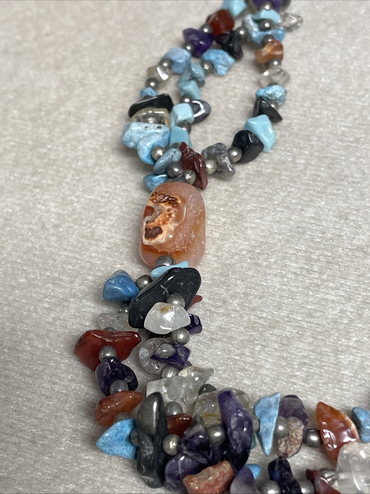 Native American Multi Gemstone Beaded Necklace 6 … - image 7