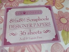 Designer Paper Pad Stationery K&C Scrapbook 8.5” x 8.5” Pink Purple Variety 36ct