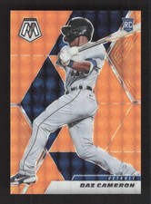 Daz Cameron 2021 Panini Mosaic Orange Fluorescent #/25 Rookie #221