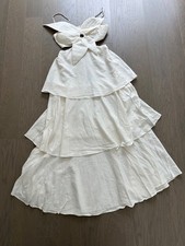 Farm Rio Off White Flower Maxi Dress With Tags Linen Tiered Ivory - Size XS