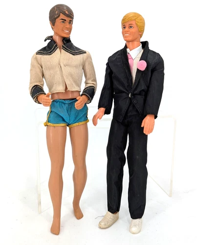 Lot Of 2 Vintage 1960s Mattel Ken Dolls In Clothing w/ Full Suit Outfit