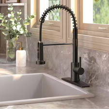 Androme Pull-Down Coil Spring Kitchen Faucet Single Handle Matte Black
