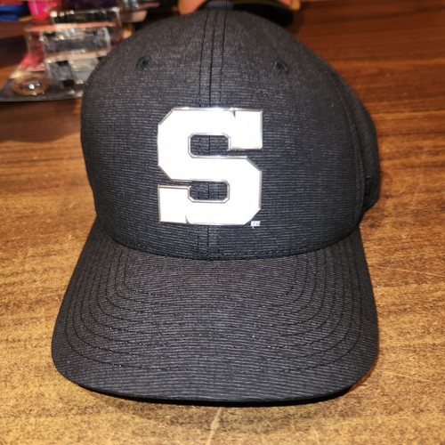 NEU Penn State Nittany Löwen Mütze Oberteil der Welt flexible Passform Kappe grau metallic "S"