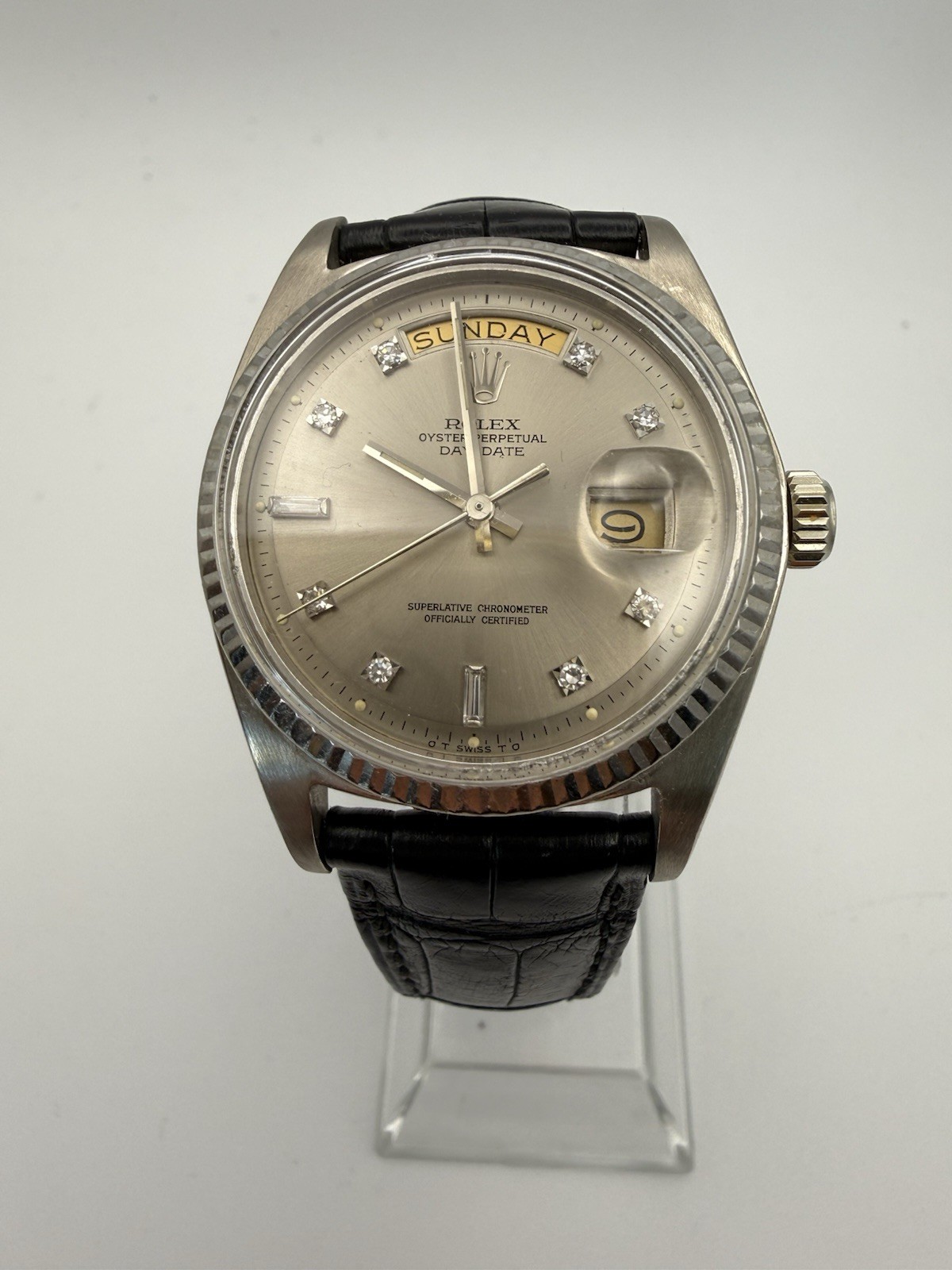 Rolex Watch 1803 18ct White Gold Rare Sigma Diamond Dial, 1974 Box No Papers