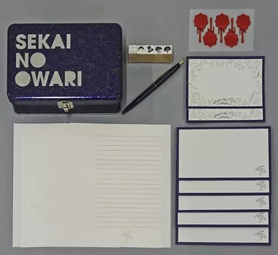 SEKAI NO OWARI Official Fan Club Letter Set Canned Briefpapier Bundle