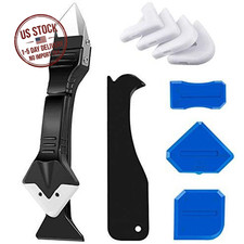 Silicone Caulking Tool Kit 4 in 1 Grout Remover Scraper 5 Pads Sealant Tool