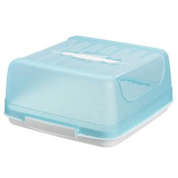 1 X Transport-Kuchenbox Mit Tragegriff Und Verschlussdeckel Hell-Blau Glitzer