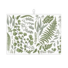 Sage Green Dish Drying Mat for Kitchen Counter, Vintage Herbs Plants Microfib...