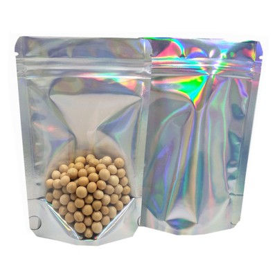 Resealable Stand Up Zipper Lock Bags Heat Seal Pouches Gusset Bottom Clear Fo...