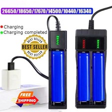 Li-ion Lithium Smart Charger 3.7V 2 4 6 Slot For 16340/14500/26650 RCR123 USA A+