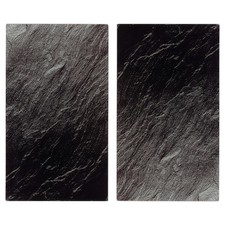 Set of 2 Worktop Stone Effect Glass Cutting Chopping Board Induction Hob Cover 