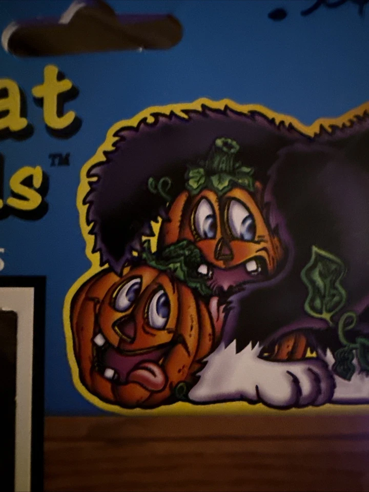 17" Gato Negro Extremos de Cornisa Vintage 2000 Beistle Decoración Halloween 2 piezas Nuevo de Lote Antiguo Foto 4 de 4