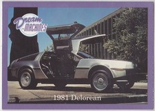 Delorean DMC Gull-Wing Car Vintage Trading Card