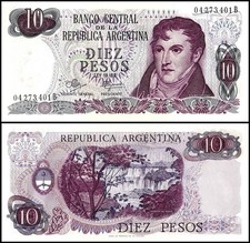 Argentina 10 Pesos, 1970-1973 ND, P-289a.4, UNC
