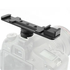 Camera 1/4 Dual Hot Shoe Bracket Mount Adapter Extension Bar For Sony For Pentax