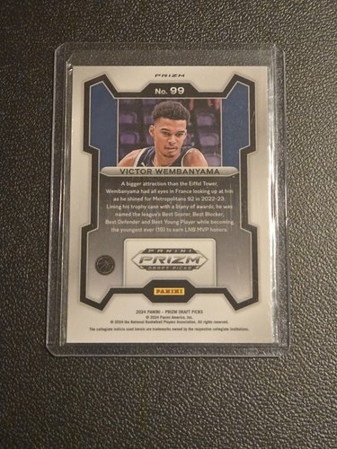 2024 Panini Prizm Draft Picks #99 Victor Wembanyama Prizms Red Ice - Foto 2 di 2