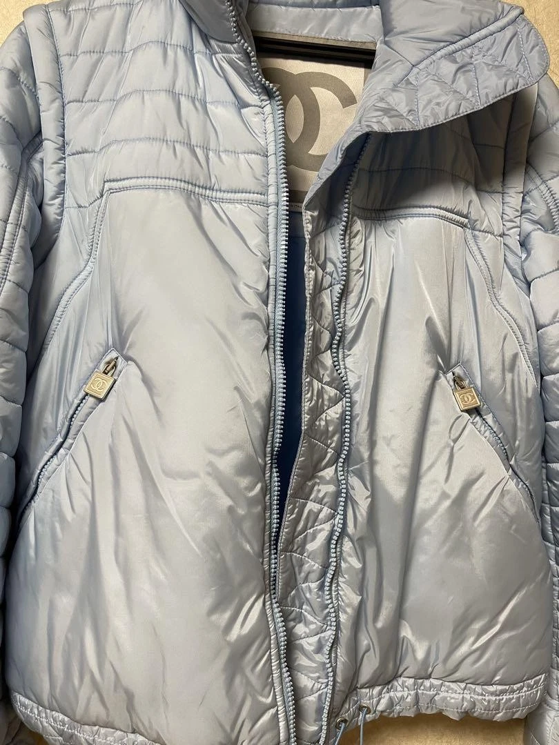 Giacca trapuntata Chanel blu chiaro