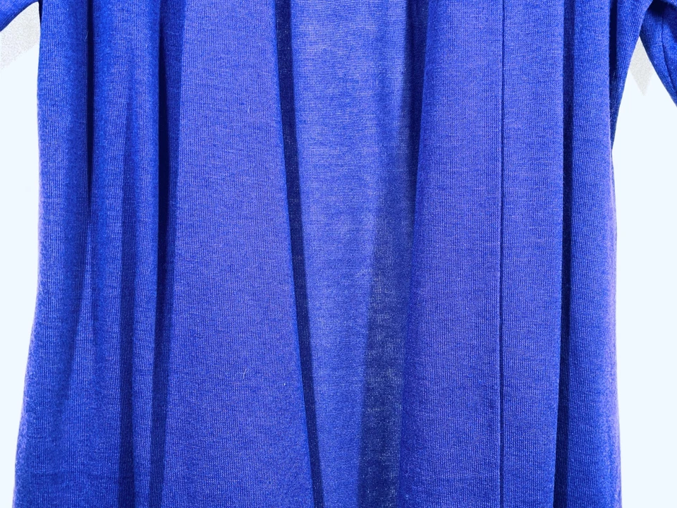 Cardigã Fig & Blu Feminino Tamanho Grande Roxo Cachoeira Estilo Drapeado Aberto Vintage - Imagem 4 de 4