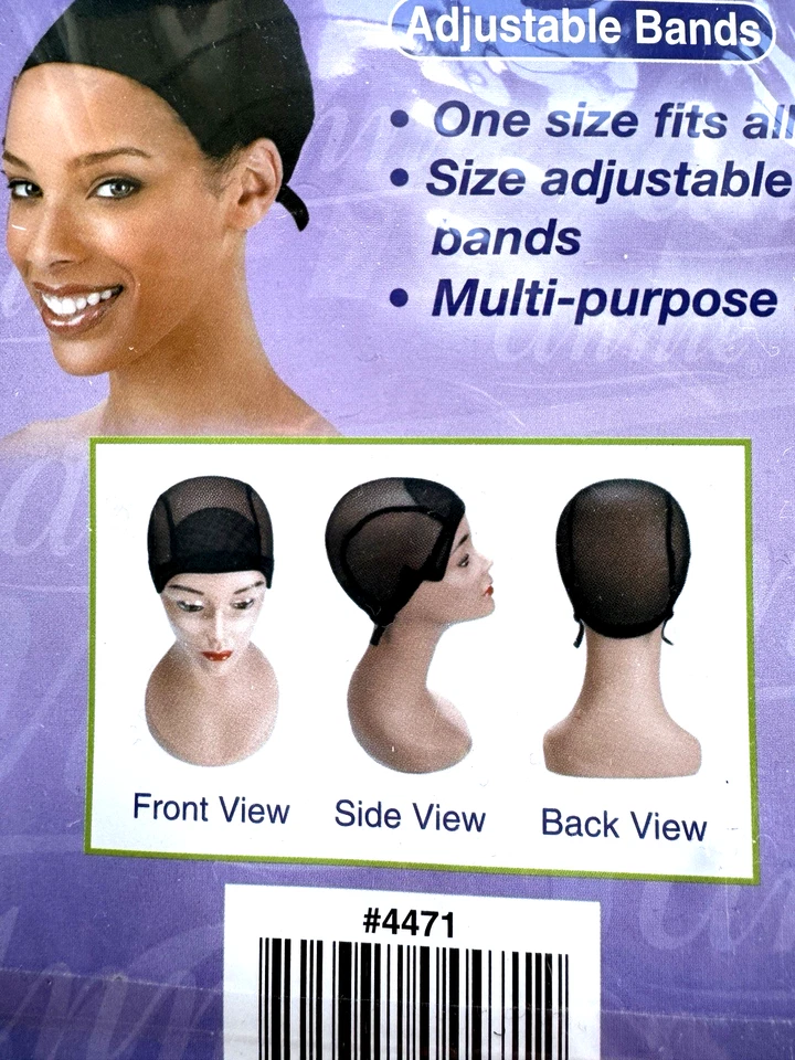 Annie Deluxe дышащая ткацкая шапка регулируемая лента один размер многоцелевая черная - Изображение 4 из 4