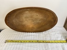 Antique Large 11x21  Carved Wooden Oblong Pri...
