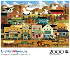 Charles Wysocki Pete's Gambling Hall 2000 Piece Jigsaw Puzzle for Adults