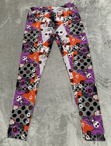 LuLaRoe Disney Leggings Mujer Pantalones Jack Skellington & Sally Negro Alto y Curvilíneo - Imagen 2 de 11