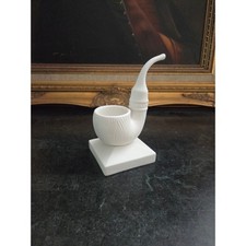 Jonathan Adler White Porcelain Pipe Match Holder Bisque Modern Smoking Decor
