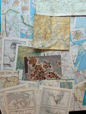 Vintage Map Atlas Pages & Cutouts Lot Junk Journal Ephemera Geography Travel