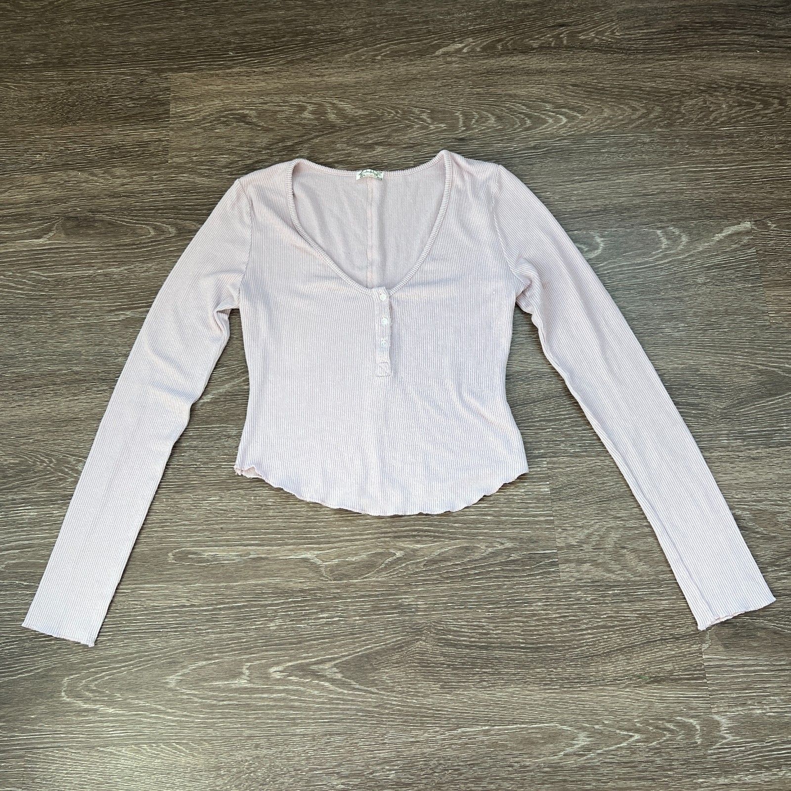 Free People "Keep It Basic" Lavender Long-Sleeve … - image 1