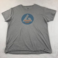 American Giant Graphic T-Shirt Mens XXL Gray Heathered Logo Short Slv USA Made