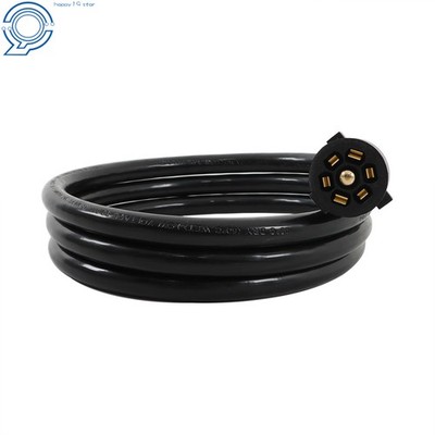 Heavy Duty 7 Way Plug Inline Trailer Cord 6 Feet with Double Prongs Connector