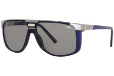Cazal Legends 673 002 Sunglasses Men's Night Blue Silver/Grey Lenses Pilot 61-mm